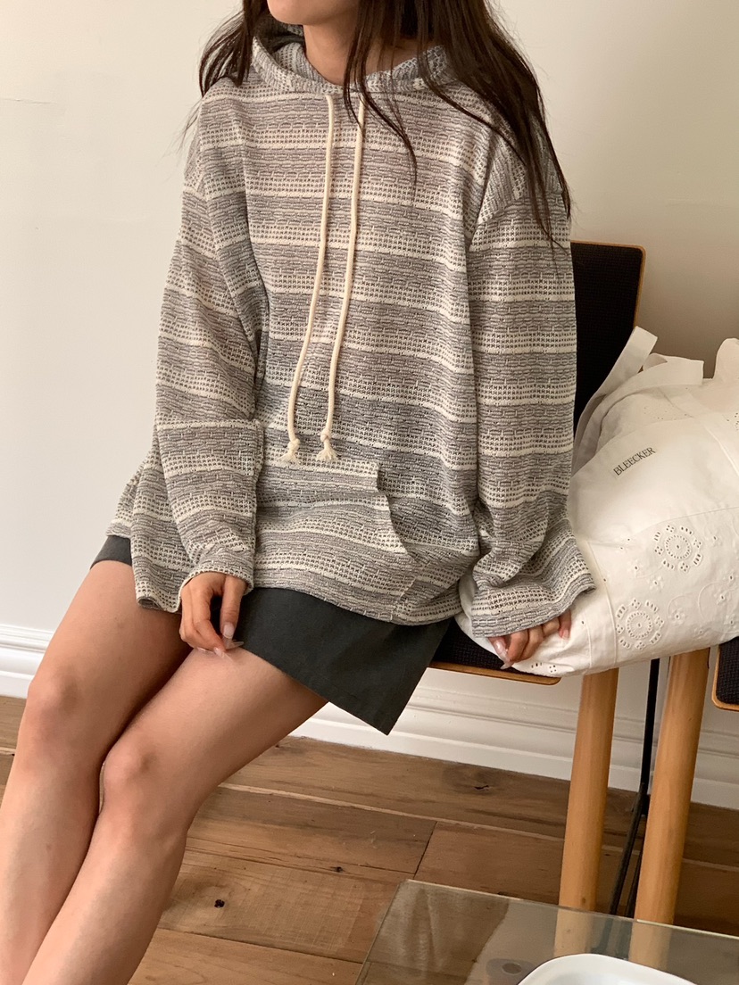 BLEECKER韓國直郵實拍女裝新款休閑推薦時尚26春夏衛衣提花BLEECKER衛衣