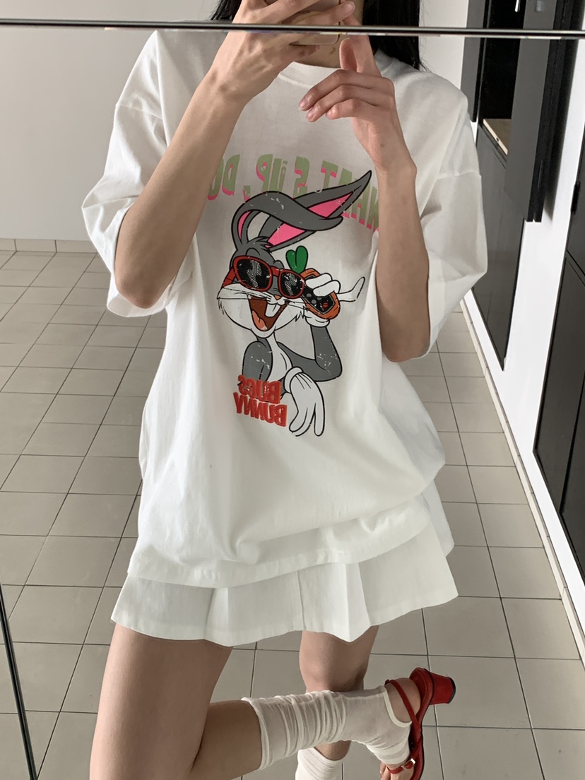 MUSE-P韓國代購女裝新款時尚26春夏職業推薦熱賣T恤兔子MUSE-PT恤圖色1