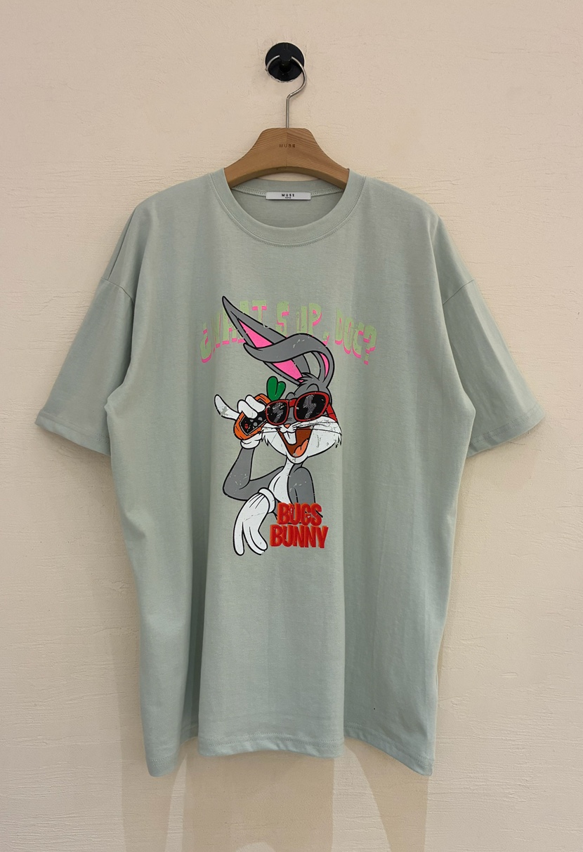 MUSE-P韓國代購女裝新款時尚26春夏職業推薦熱賣T恤兔子MUSE-PT恤圖色2