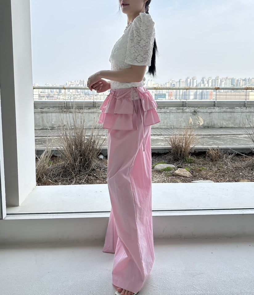 JENNY 1976韓國東大門直郵女士新品時尚職業休閑褲荷葉邊JENNY 1976休閑褲