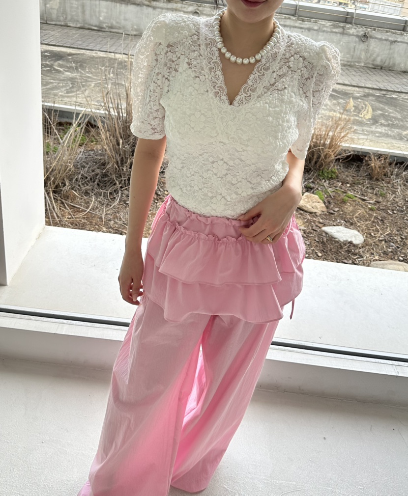 JENNY 1976韓國東大門直郵女士新品時尚職業休閑褲荷葉邊JENNY 1976休閑褲