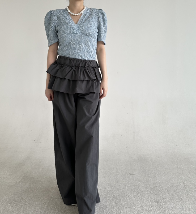 JENNY 1976韓國東大門直郵女士新品時尚職業休閑褲荷葉邊JENNY 1976休閑褲