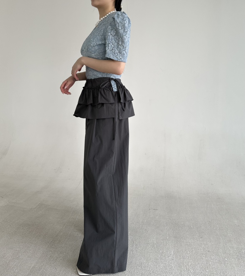 JENNY 1976韓國東大門直郵女士新品時尚職業休閑褲荷葉邊JENNY 1976休閑褲