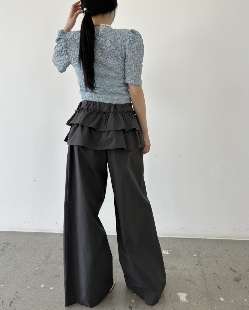 JENNY 1976韓國東大門直郵女士新品時尚職業休閑褲荷葉邊JENNY 1976休閑褲