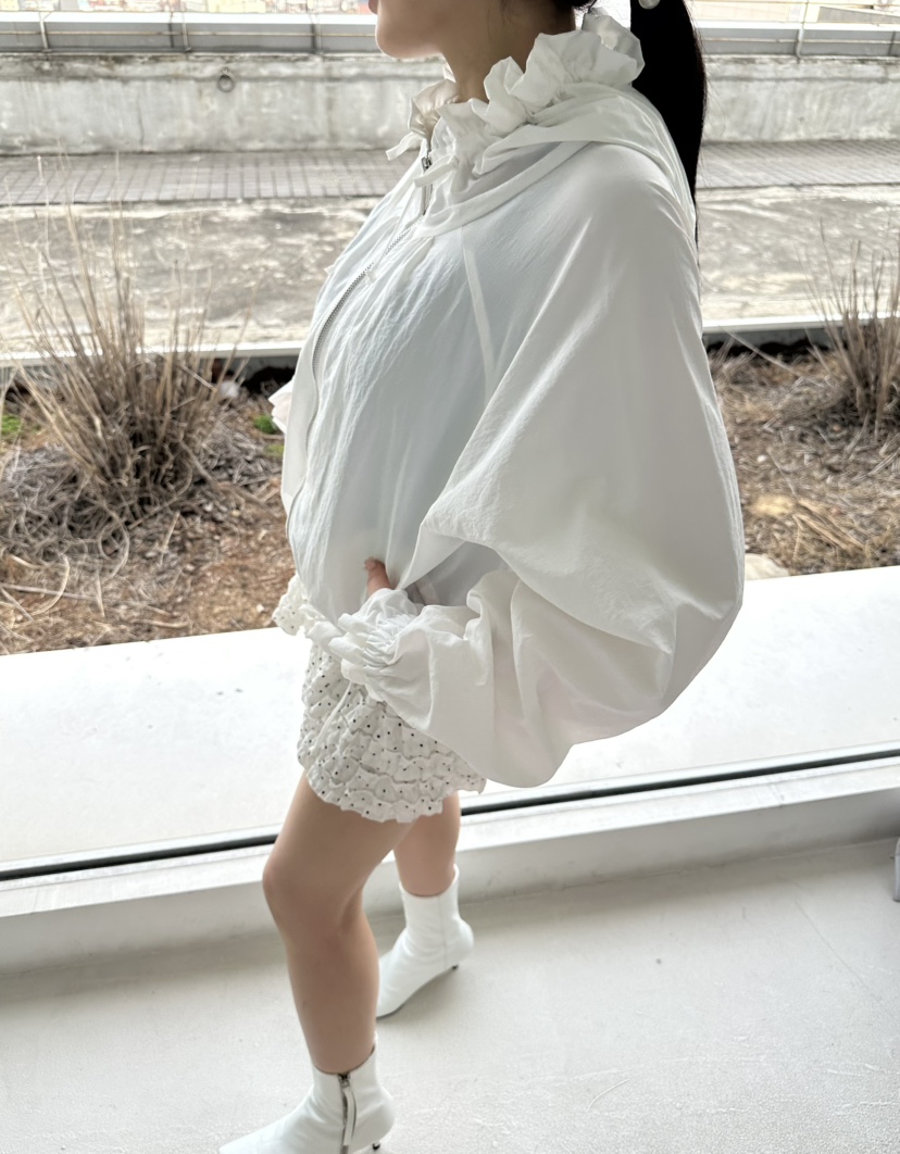 JENNY 1976韓國代購女裝新款休閑人氣推薦時尚夾克荷葉邊JENNY 1976夾克