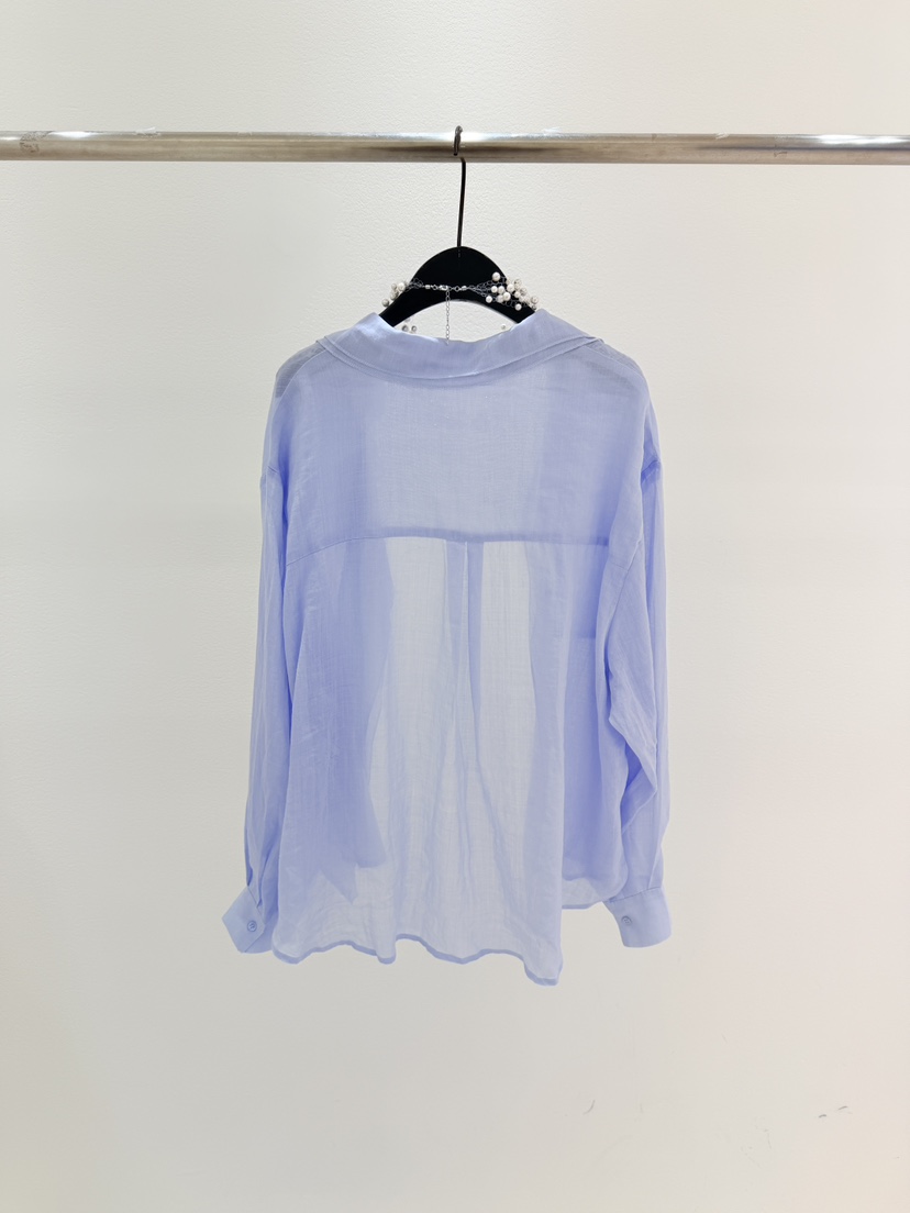 CORAL韓國代購女裝新品休閑職業推薦襯衫蕾絲衫不含項鏈亞麻CORAL襯衫/蕾絲衫