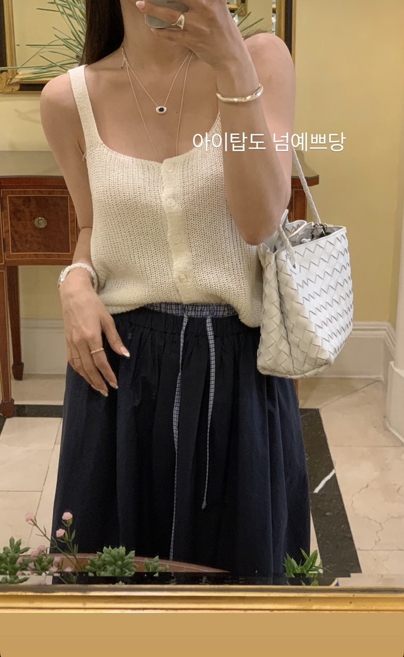 LA CREME韓國東大門直郵女裝新款職業熱賣吊帶背心亞麻雙面LA CREME吊帶/背心