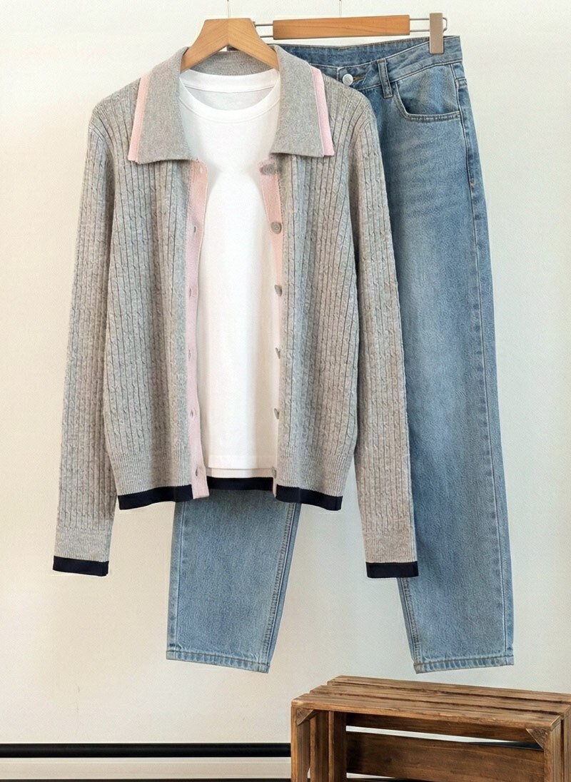 I BLLE韓國直郵實拍女裝新品26春夏推薦職業時尚休閑針織衫I BLLE針織衫