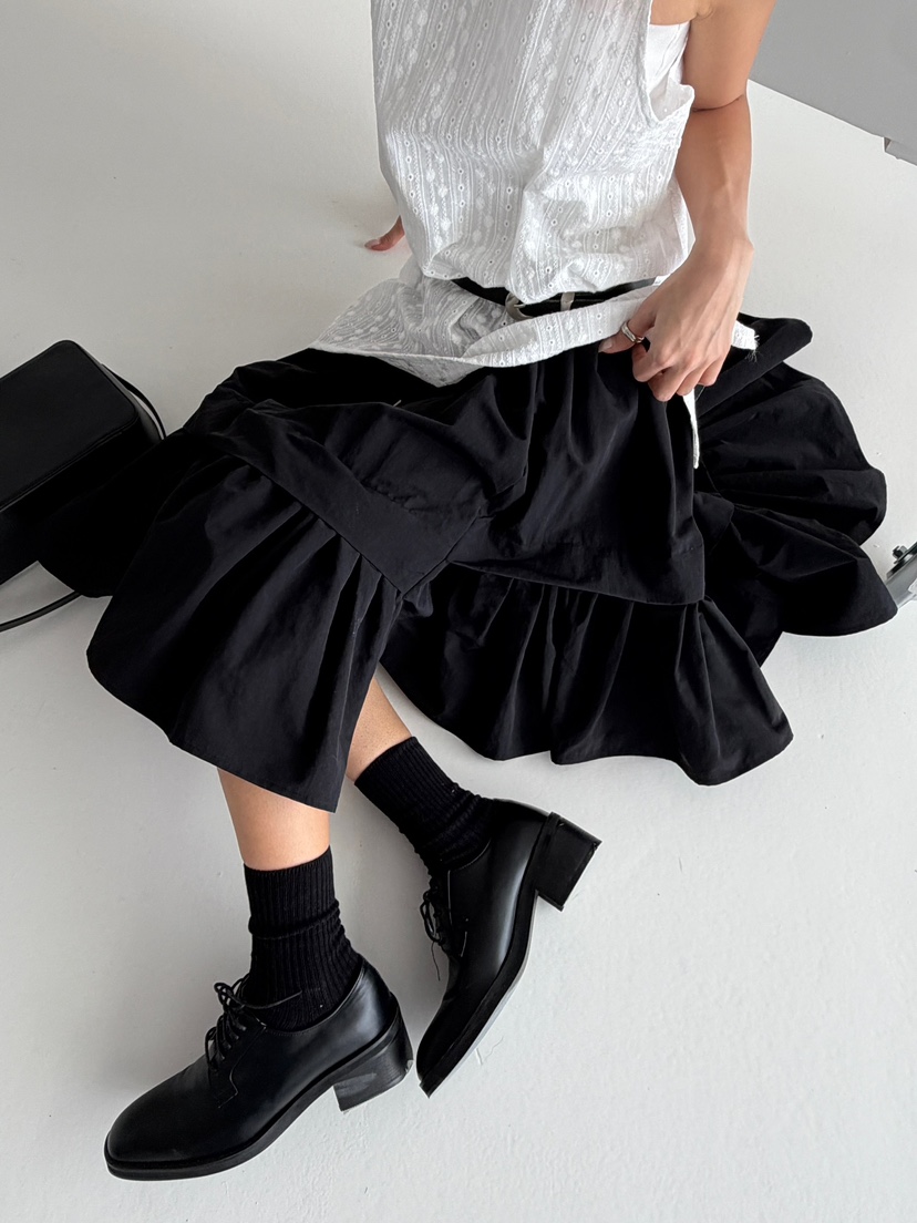 ANGLOG BEIGE韓國直郵實拍女士新品休閑半身裙中短裙尼龍ANGLOG BEIGE半身裙/中短裙