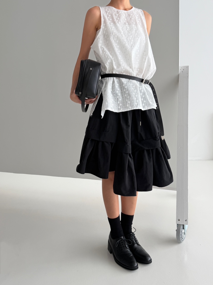 ANGLOG BEIGE韓國直郵實拍女士新品休閑半身裙中短裙尼龍ANGLOG BEIGE半身裙/中短裙