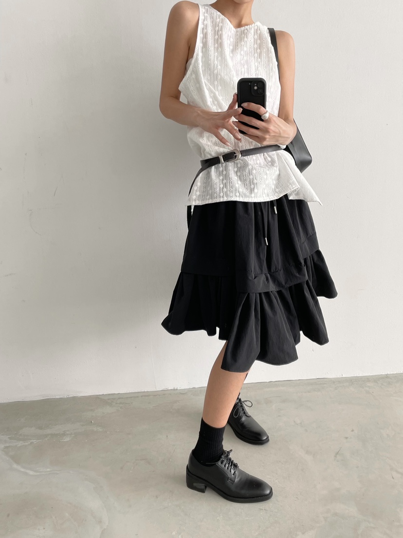 ANGLOG BEIGE韓國直郵實拍女士新品休閑半身裙中短裙尼龍ANGLOG BEIGE半身裙/中短裙