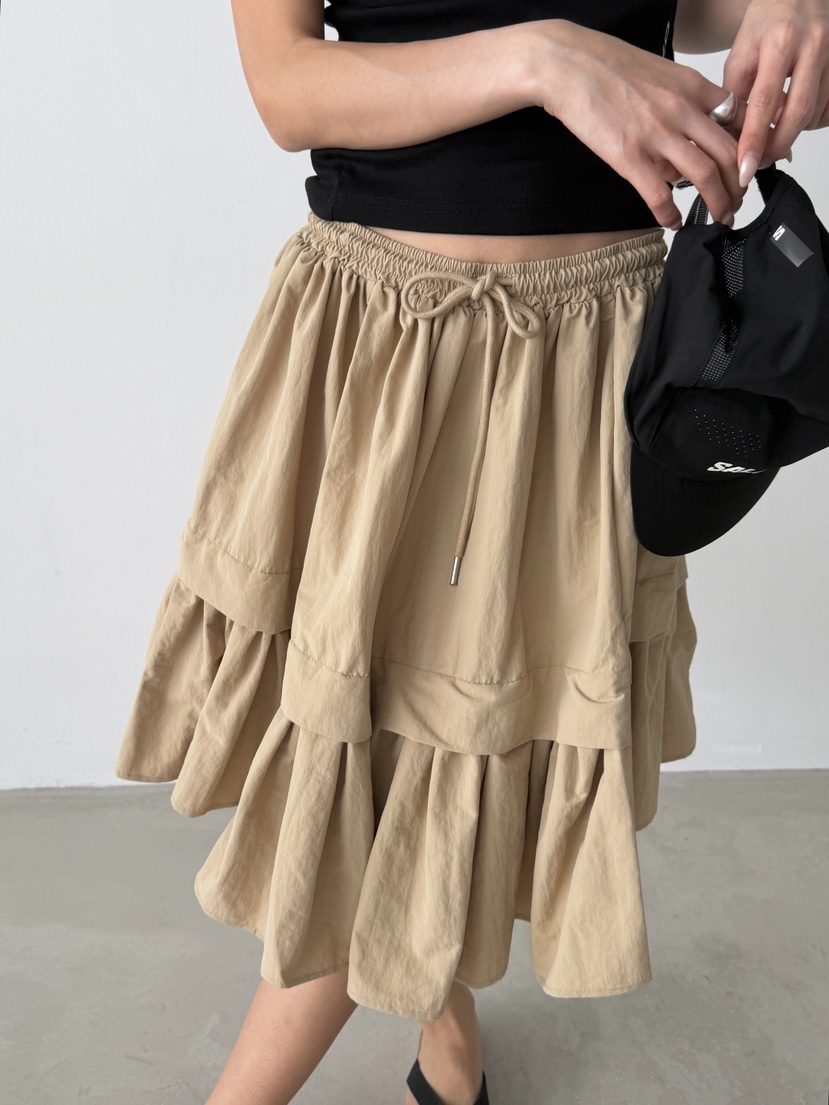 ANGLOG BEIGE韓國直郵實拍女士新品休閑半身裙中短裙尼龍ANGLOG BEIGE半身裙/中短裙