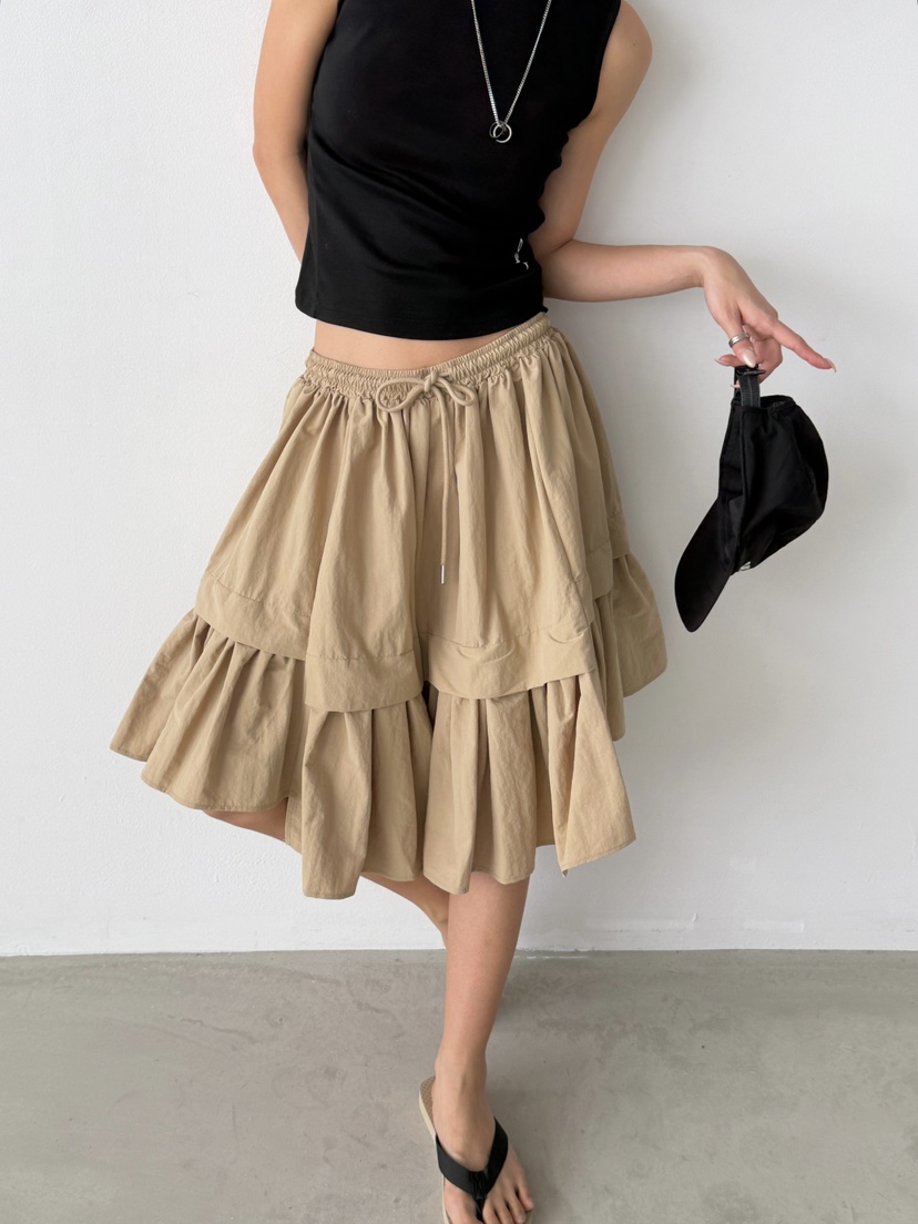 ANGLOG BEIGE韓國直郵實拍女士新品休閑半身裙中短裙尼龍ANGLOG BEIGE半身裙/中短裙