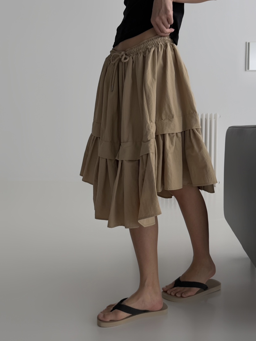 ANGLOG BEIGE韓國直郵實拍女士新品休閑半身裙中短裙尼龍ANGLOG BEIGE半身裙/中短裙