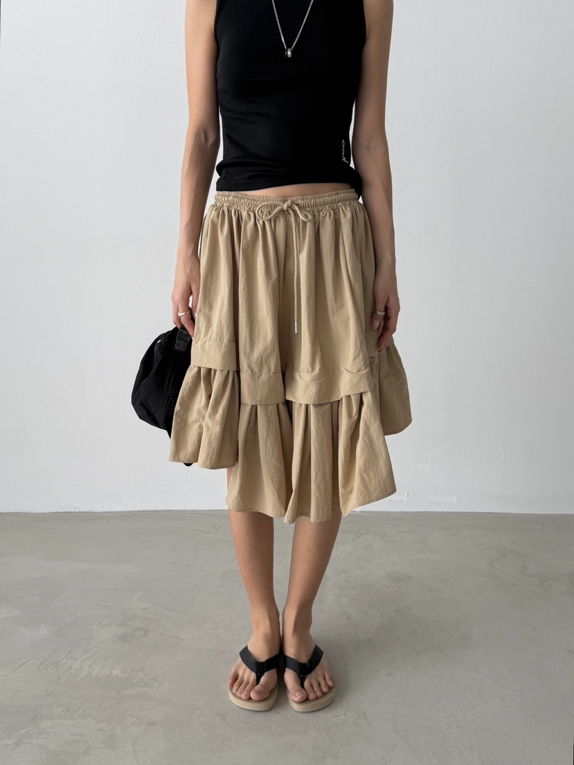 ANGLOG BEIGE韓國直郵實拍女士新品休閑半身裙中短裙尼龍ANGLOG BEIGE半身裙/中短裙