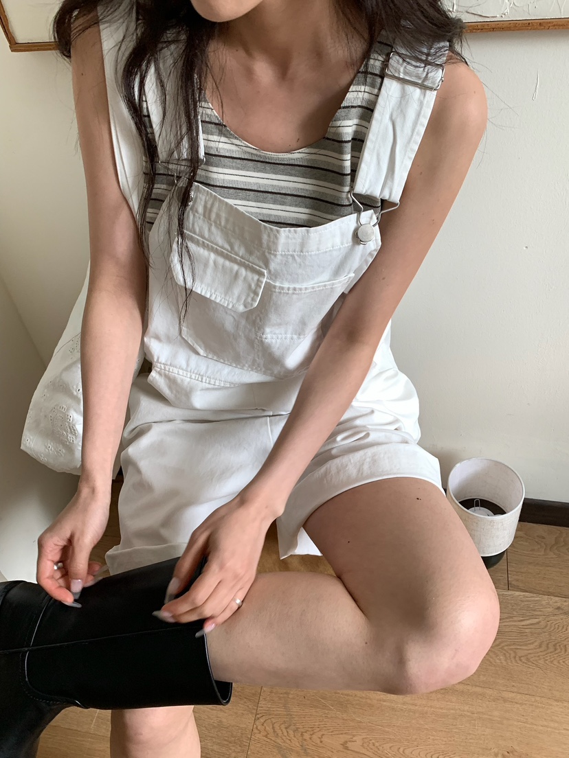 BLEECKER韓國代購女士新品職業熱賣人氣26春夏背帶褲棉質BLEECKER背帶褲