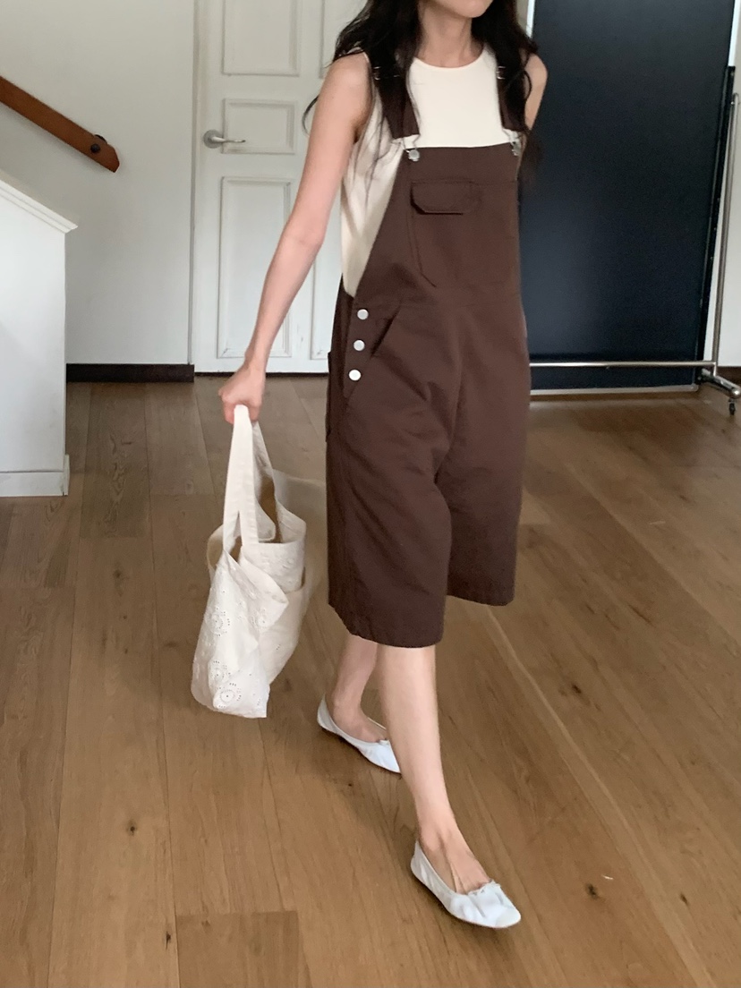 BLEECKER韓國代購女士新品職業熱賣人氣26春夏背帶褲棉質BLEECKER背帶褲