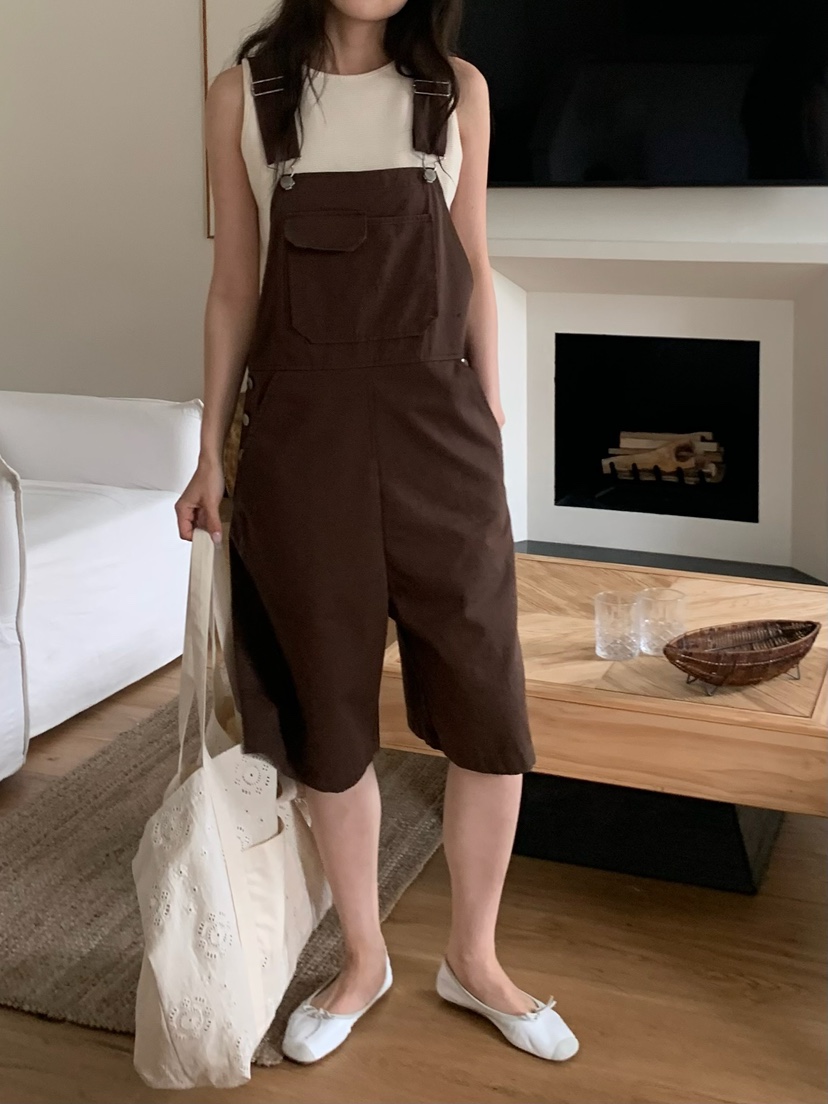 BLEECKER韓國代購女士新品職業熱賣人氣26春夏背帶褲棉質BLEECKER背帶褲