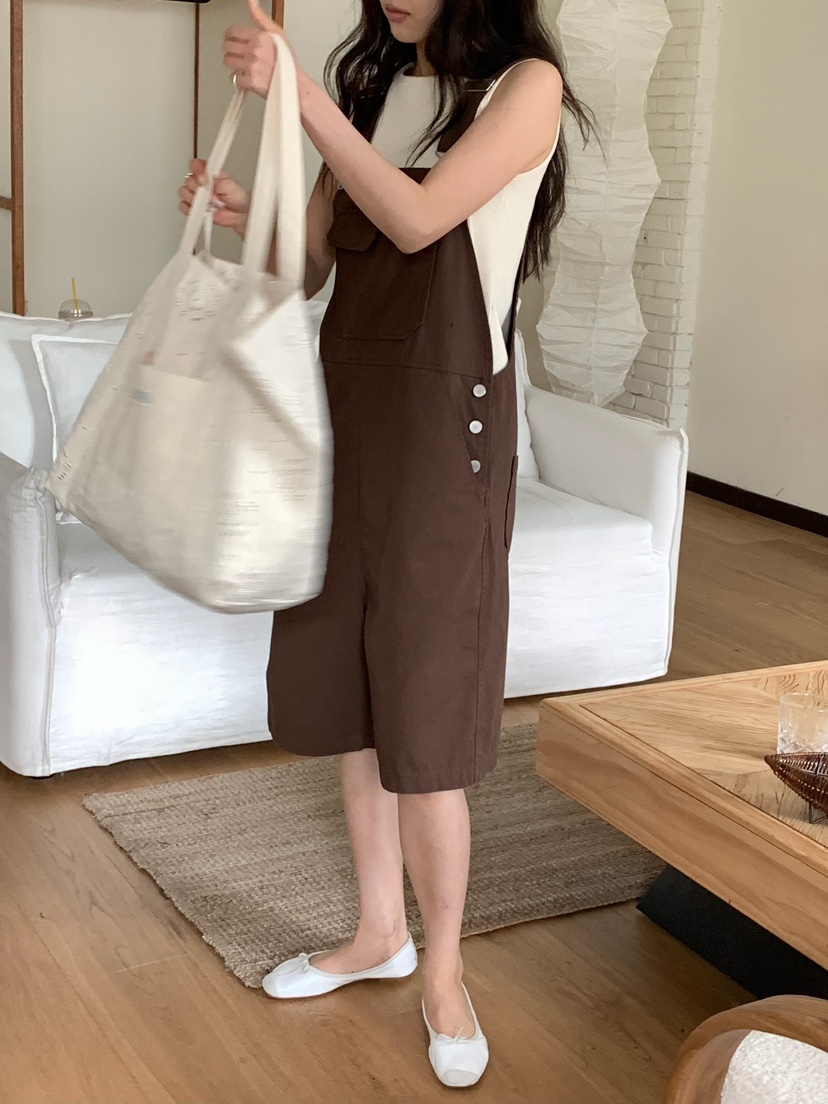 BLEECKER韓國代購女士新品職業熱賣人氣26春夏背帶褲棉質BLEECKER背帶褲