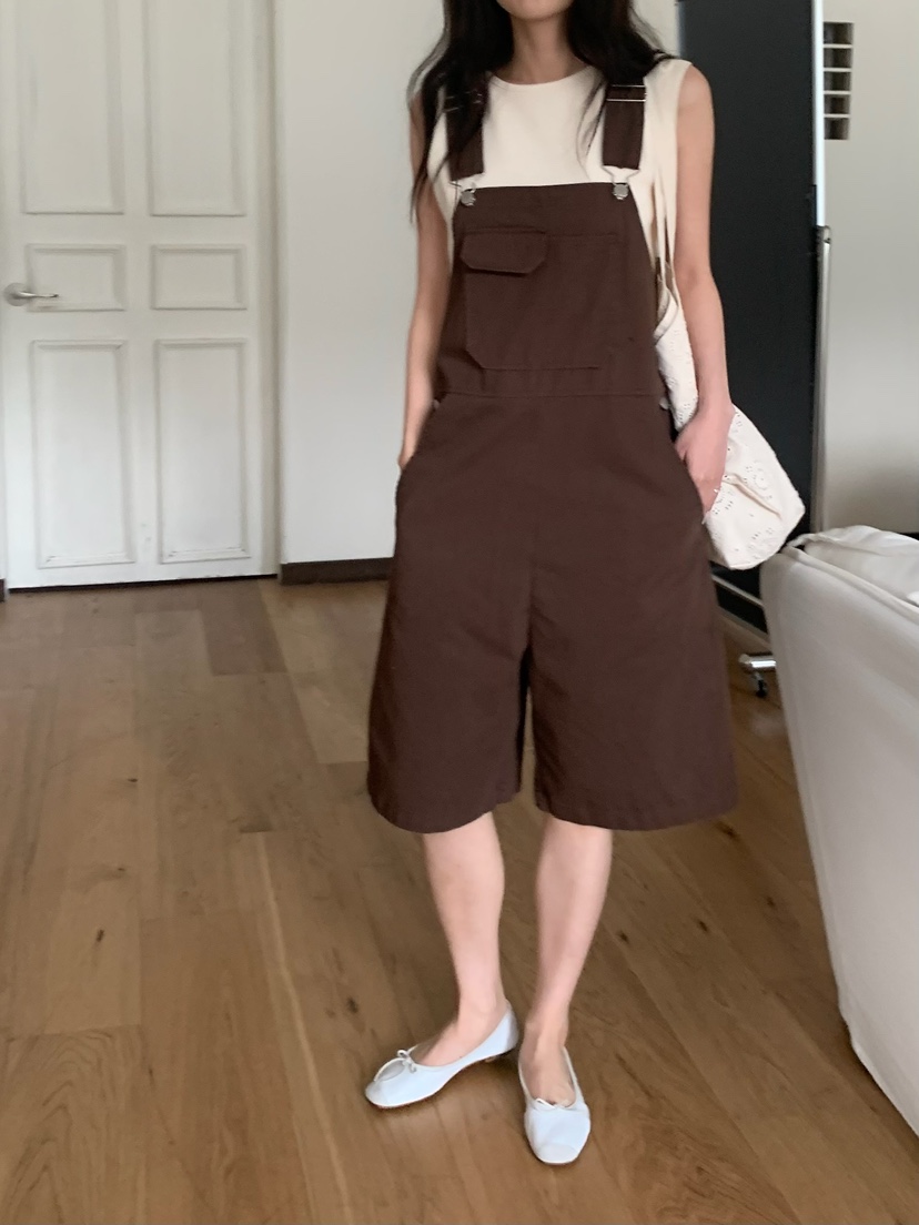 BLEECKER韓國代購女士新品職業熱賣人氣26春夏背帶褲棉質BLEECKER背帶褲