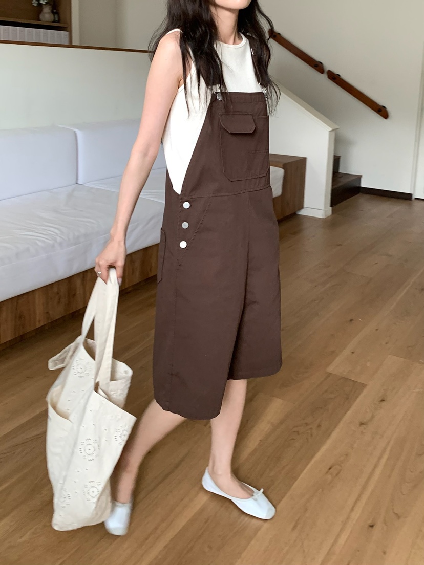 BLEECKER韓國代購女士新品職業熱賣人氣26春夏背帶褲棉質BLEECKER背帶褲