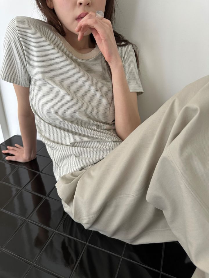 MARE東大門實拍女士新款26春夏人氣職業休閑時尚T恤修身條紋MARET恤