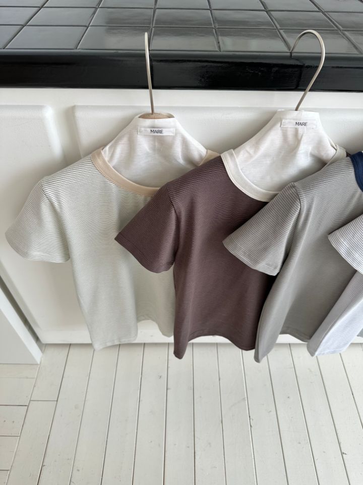MARE東大門實拍女士新款26春夏人氣職業休閑時尚T恤修身條紋MARET恤