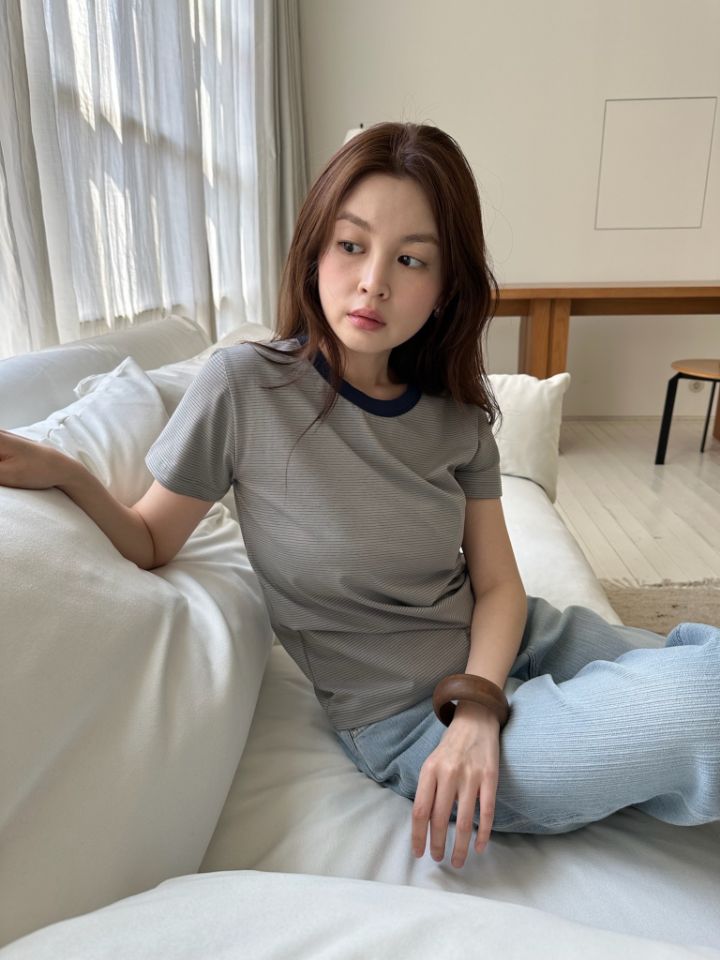 MARE東大門實拍女士新款26春夏人氣職業休閑時尚T恤修身條紋MARET恤