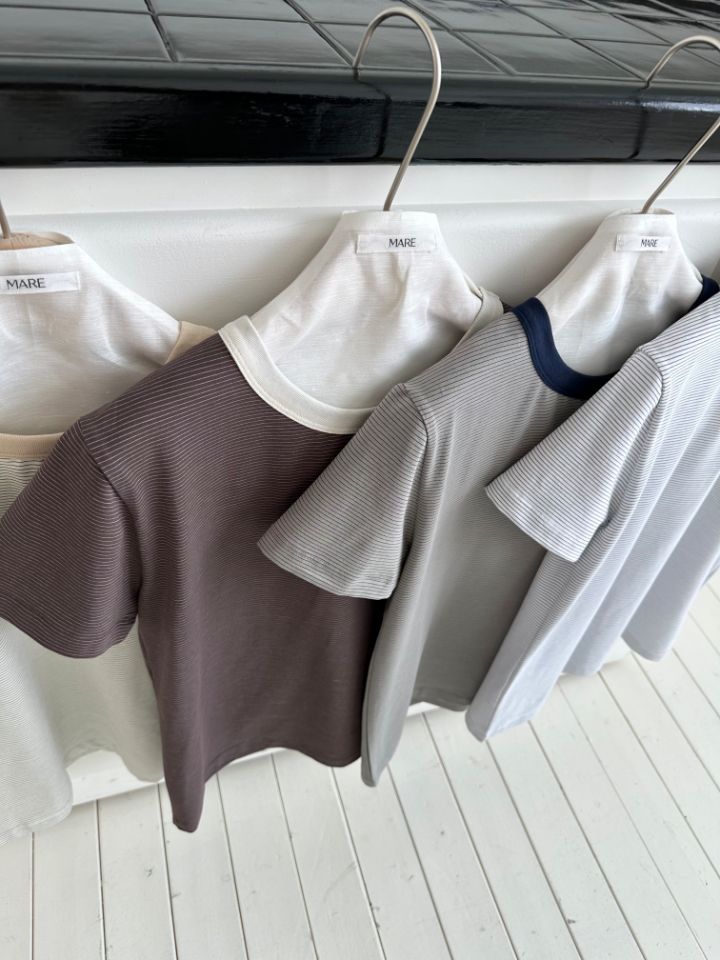 MARE東大門實拍女士新款26春夏人氣職業休閑時尚T恤修身條紋MARET恤