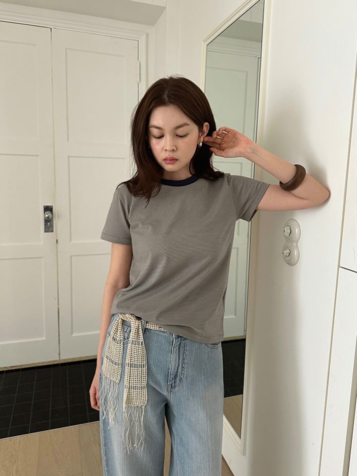 MARE東大門實拍女士新款26春夏人氣職業休閑時尚T恤修身條紋MARET恤