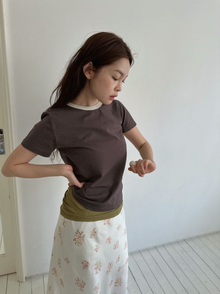 MARE東大門實拍女士新款26春夏人氣職業休閑時尚T恤修身條紋MARET恤圖色2