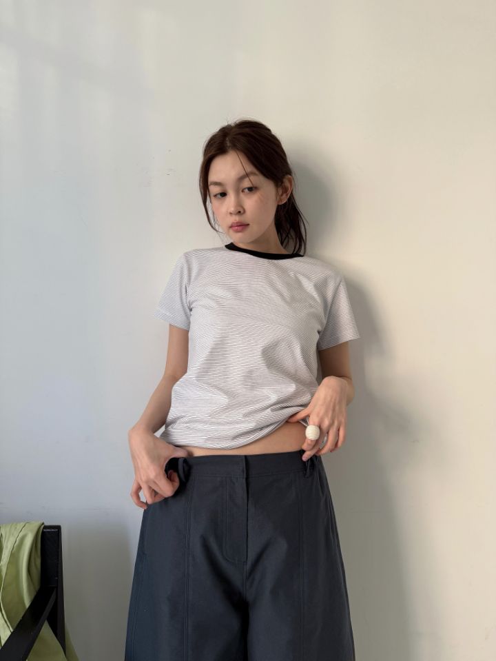 MARE東大門實拍女士新款26春夏人氣職業休閑時尚T恤修身條紋MARET恤圖色3