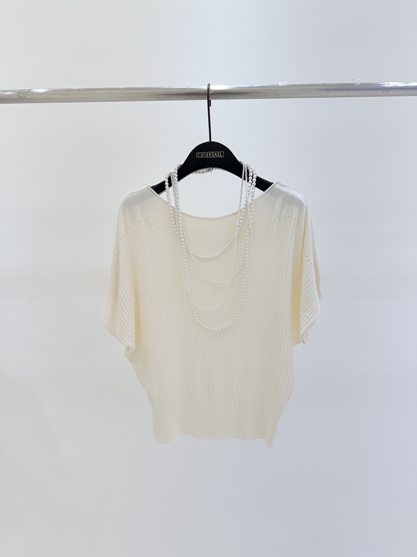 CORAL東大門直郵女士新品時尚職業26春夏針織衫不含項鏈船領CORAL針織衫圖色1