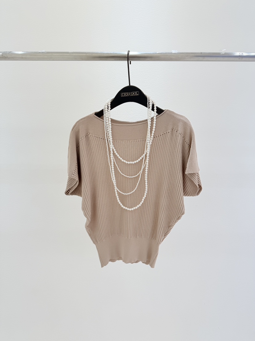 CORAL東大門直郵女士新品時尚職業26春夏針織衫不含項鏈船領CORAL針織衫圖色3