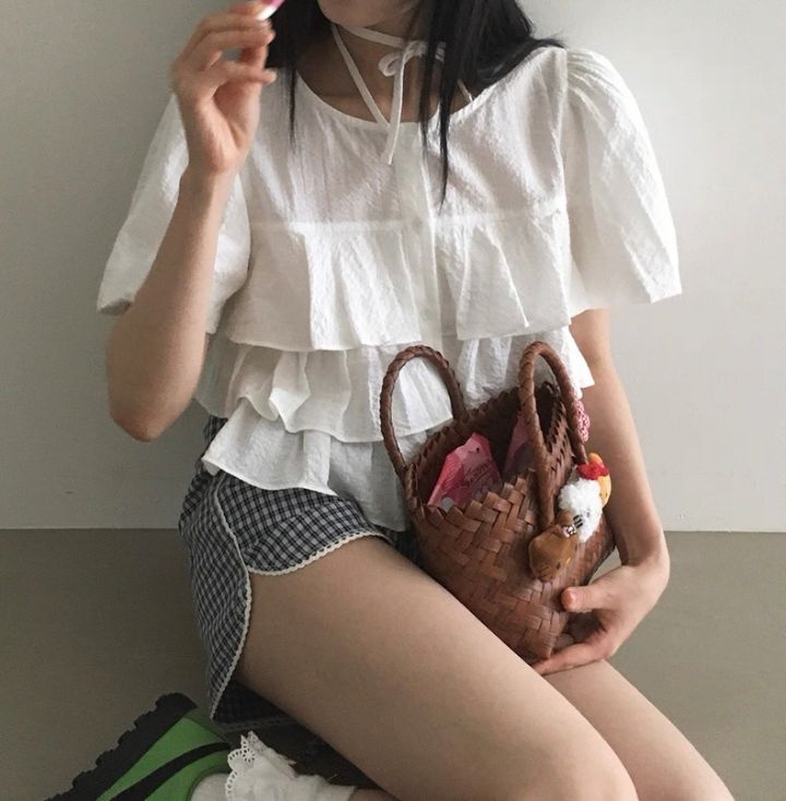 STAY HERE韓國代購女裝新款推薦職業時尚熱賣襯衫蕾絲衫STAY HERE襯衫/蕾絲衫