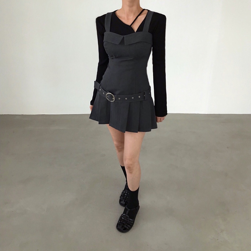 2TWO MOON東大門直郵女裝新款職業休閑熱賣連衣裙含腰帶2TWO MOON連衣裙