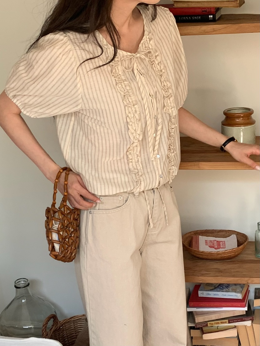 BLEECKER韓國直郵女士新款職業真品時尚休閑人氣襯衫蕾絲衫BLEECKER襯衫/蕾絲衫