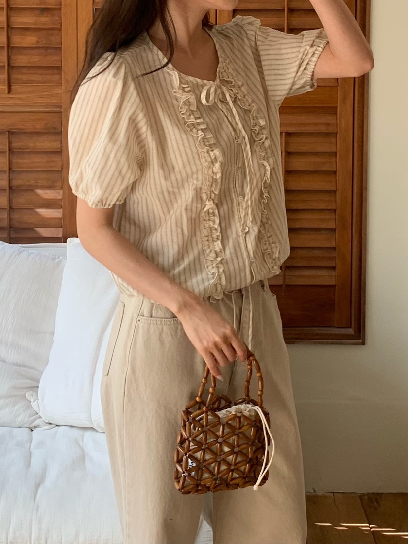 BLEECKER韓國直郵女士新款職業真品時尚休閑人氣襯衫蕾絲衫BLEECKER襯衫/蕾絲衫