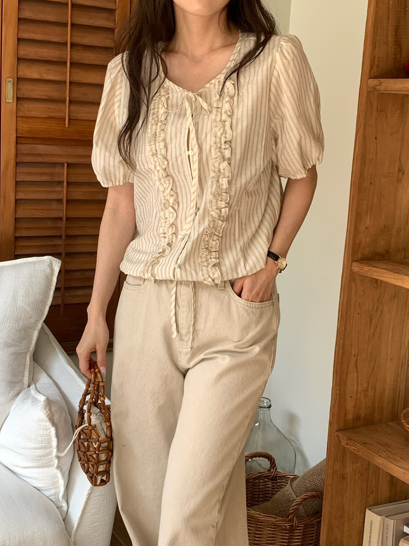 BLEECKER韓國直郵女士新款職業真品時尚休閑人氣襯衫蕾絲衫BLEECKER襯衫/蕾絲衫