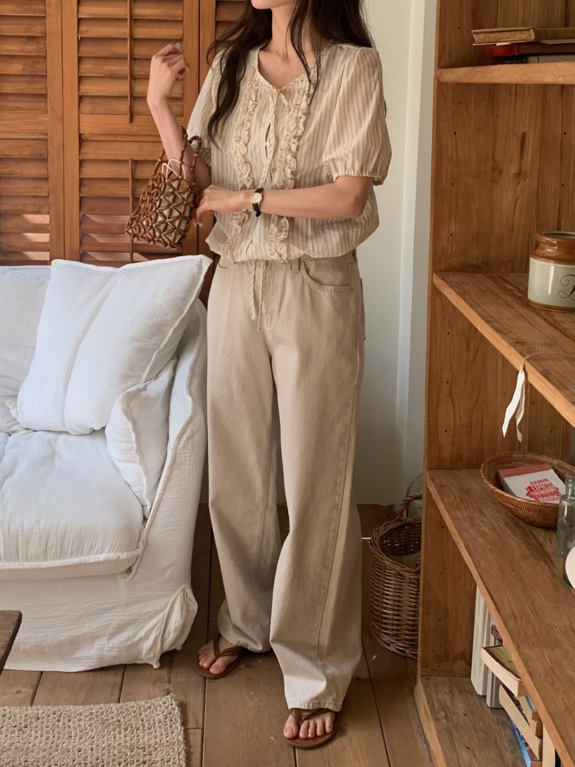 BLEECKER韓國直郵女士新款職業真品時尚休閑人氣襯衫蕾絲衫BLEECKER襯衫/蕾絲衫