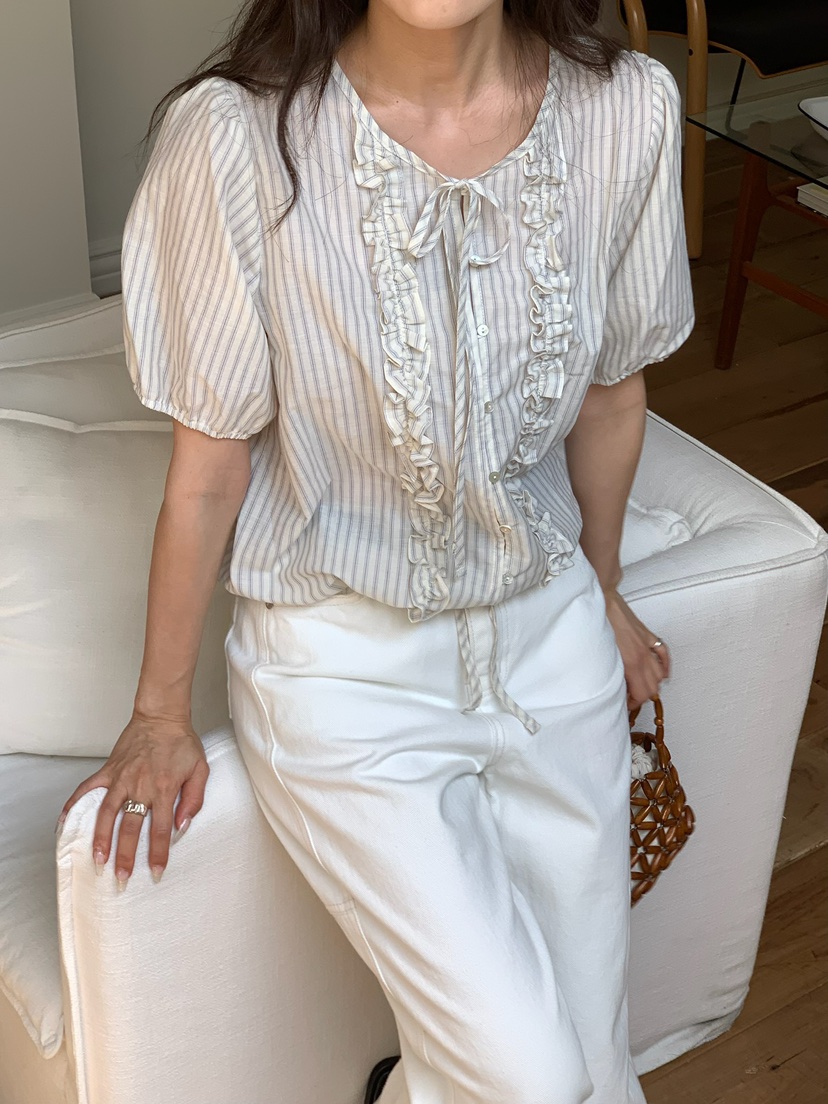 BLEECKER韓國直郵女士新款職業真品時尚休閑人氣襯衫蕾絲衫BLEECKER襯衫/蕾絲衫