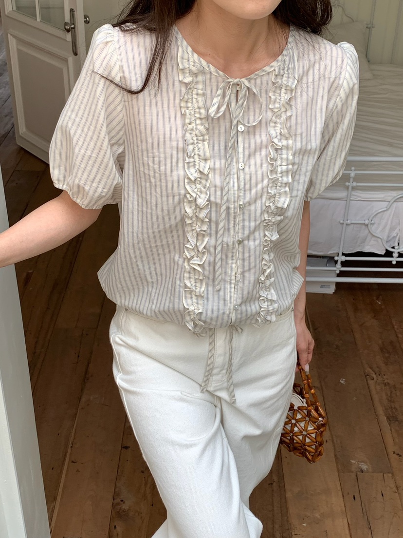 BLEECKER韓國直郵女士新款職業真品時尚休閑人氣襯衫蕾絲衫BLEECKER襯衫/蕾絲衫