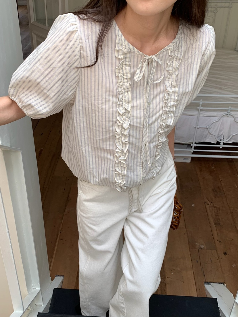 BLEECKER韓國直郵女士新款職業真品時尚休閑人氣襯衫蕾絲衫BLEECKER襯衫/蕾絲衫