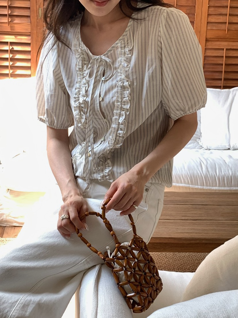 BLEECKER韓國直郵女士新款職業真品時尚休閑人氣襯衫蕾絲衫BLEECKER襯衫/蕾絲衫