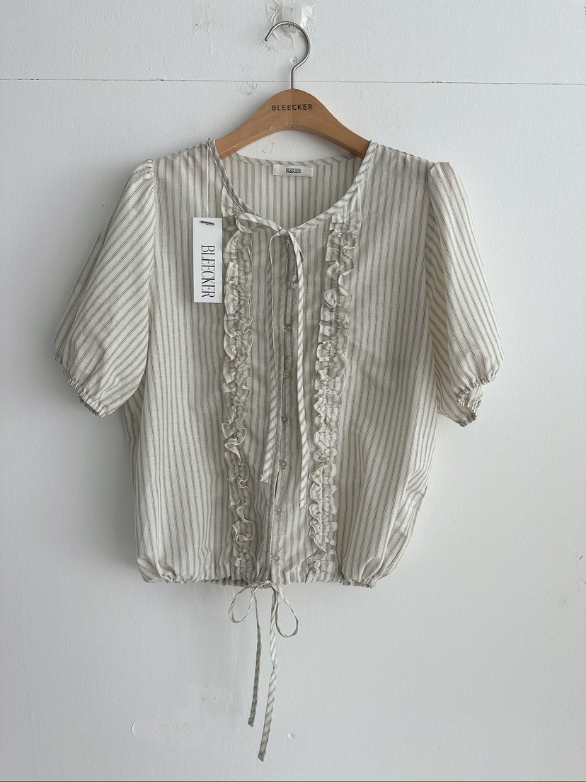 BLEECKER韓國直郵女士新款職業真品時尚休閑人氣襯衫蕾絲衫BLEECKER襯衫/蕾絲衫圖色1