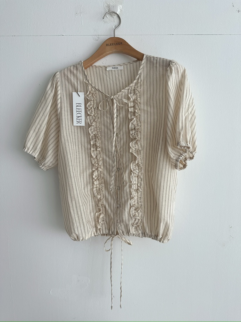 BLEECKER韓國直郵女士新款職業真品時尚休閑人氣襯衫蕾絲衫BLEECKER襯衫/蕾絲衫圖色2