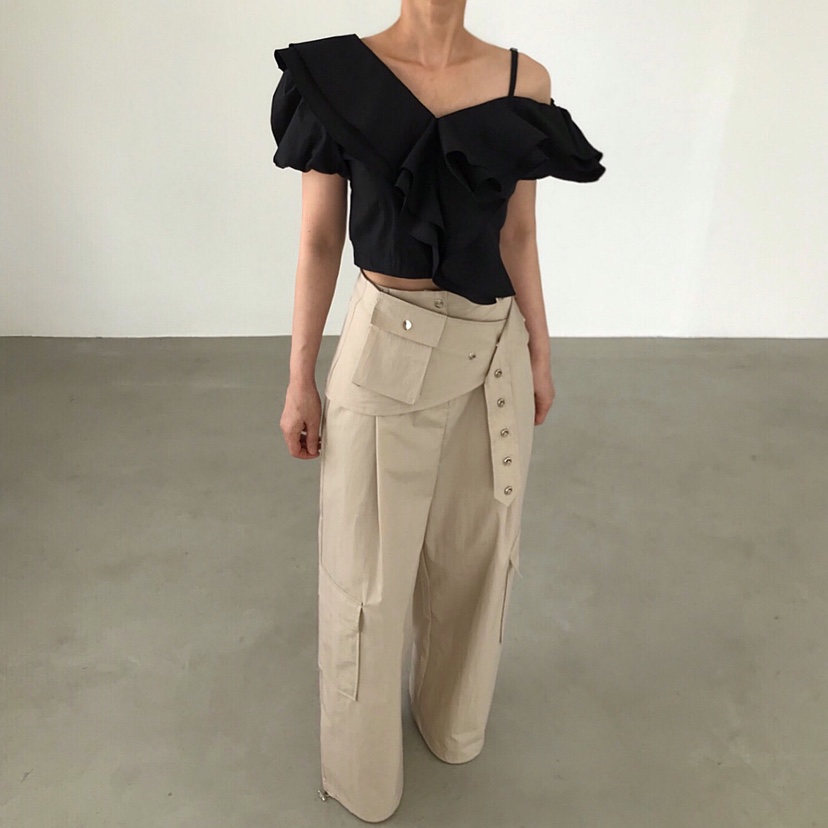 2TWO MOON東大門直郵女裝新品職業熱賣襯衫蕾絲衫不對稱2TWO MOON襯衫/蕾絲衫