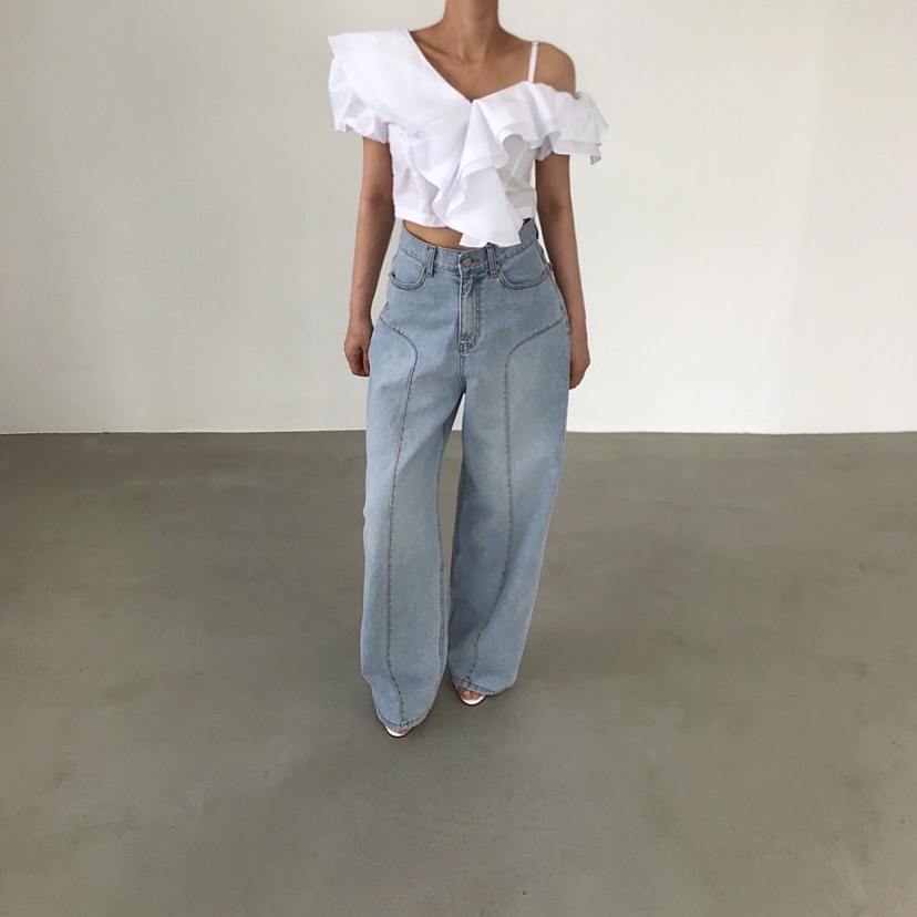 2TWO MOON東大門直郵女裝新品職業熱賣襯衫蕾絲衫不對稱2TWO MOON襯衫/蕾絲衫