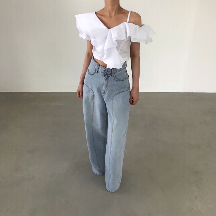 2TWO MOON東大門直郵女裝新品職業熱賣襯衫蕾絲衫不對稱2TWO MOON襯衫/蕾絲衫