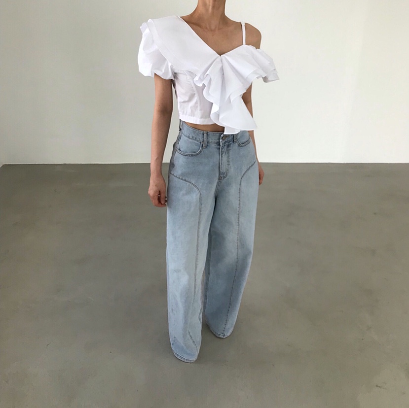 2TWO MOON東大門直郵女裝新品職業熱賣襯衫蕾絲衫不對稱2TWO MOON襯衫/蕾絲衫圖色1